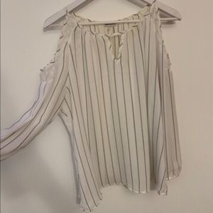 Black & white stripped lace blouse